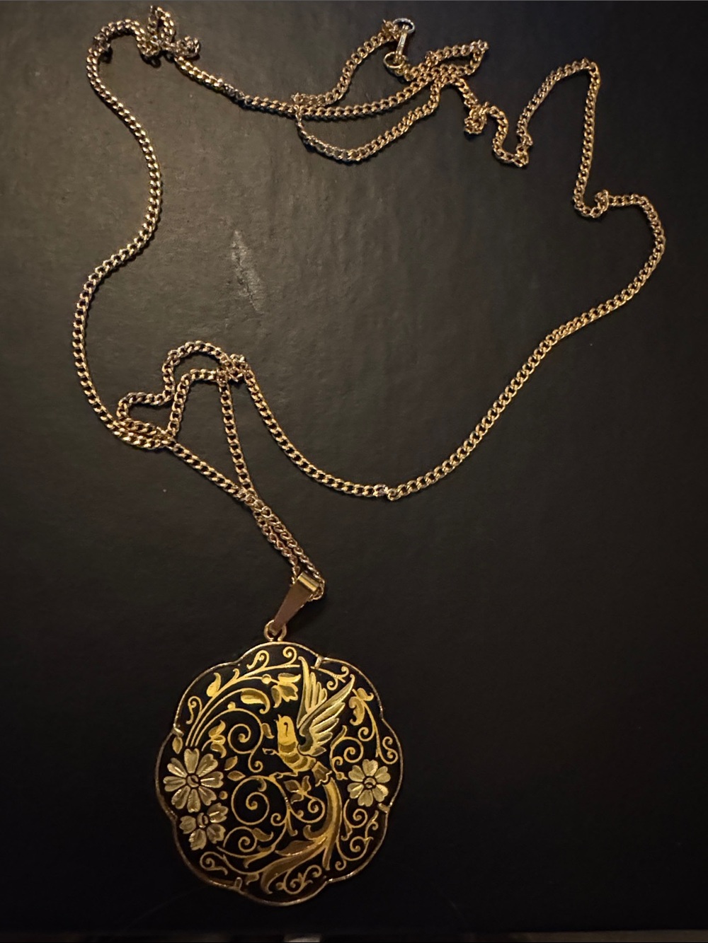 Damascene gold-inlay phoenix Pendant Necklace -Women's Jewelry